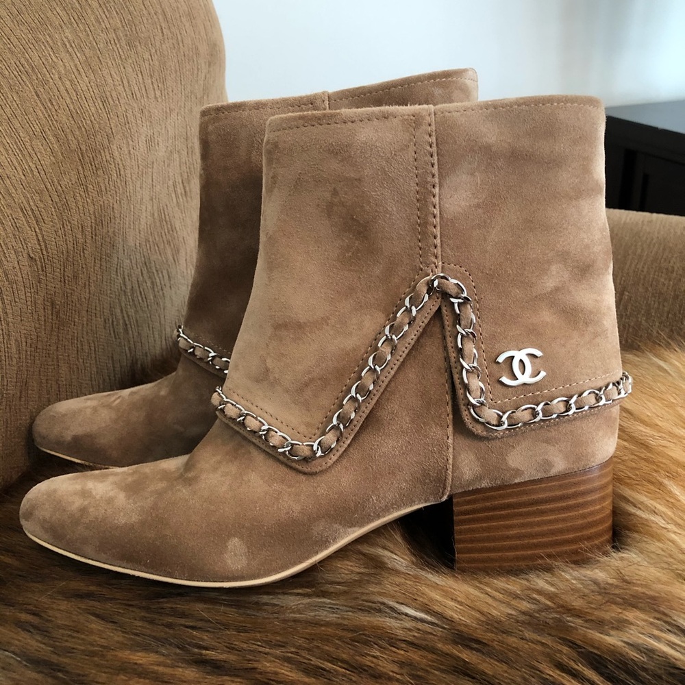Authentic Chanel suede chain boots 39 SOLD OUT